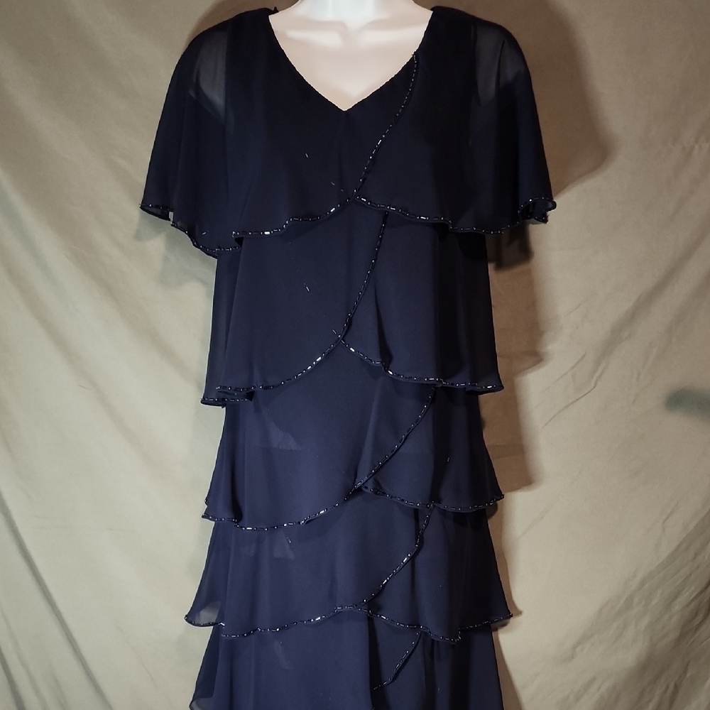 Patra Stunning Navy Blue Dress In Good Condition